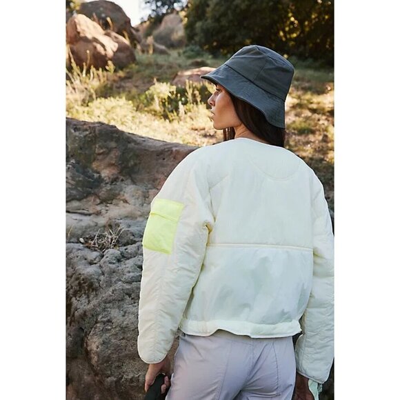 FREE PEOPLE Outta Left Field Jacket in Neon Green Size Small - Picture 13 of 15